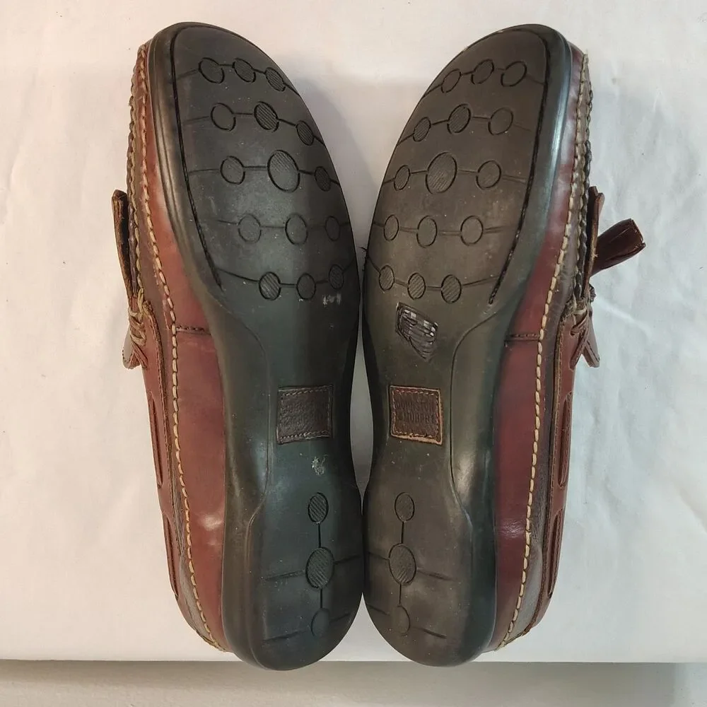 JOHNSTON & MURPHY Aragon II 2 Tone Brown Kiltie Tassel Loafers Men Sz 8M